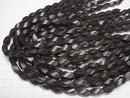 Ebony Wood  4Faceted Twist Faceted Rice 15x8x8mm 1strand beads (aprx.15inch/38cm)