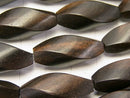 Ebony Wood  4Faceted Twist Faceted Rice 25x10x10mm 1strand beads (aprx.15inch/36cm)