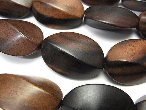 Oval, Twist, Wood Beads Natural Beads