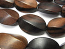 Oval, Twist, Wood Beads Natural Beads