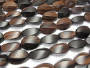 Ebony Wood  4Faceted Twist Oval 30x23x14 1strand beads (aprx.14inch/34cm)