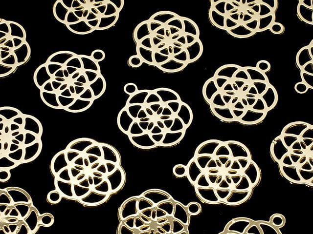 Metal parts Holy Charm [Seed of Life] 10mm Gold color 2pcs