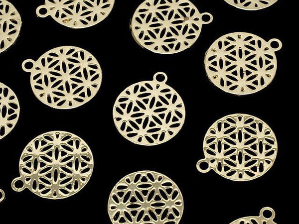 Metal parts Holy Charm [Flower of Life] 10mm Gold color 2pcs