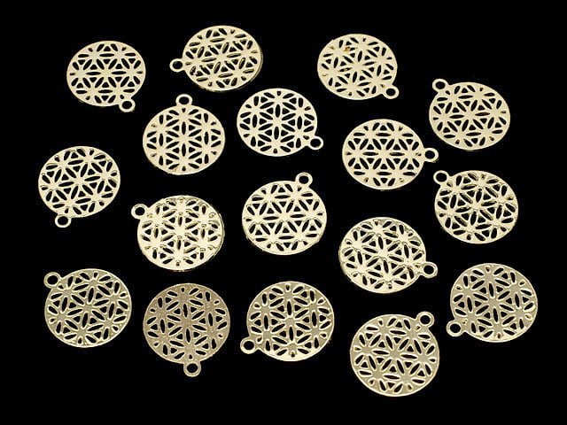 Metal parts Holy Charm [Flower of Life] 10mm Gold color 2pcs