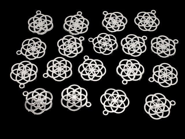 Metal parts Holy Charm [Seed of Life] 10mm Silver color 2pcs