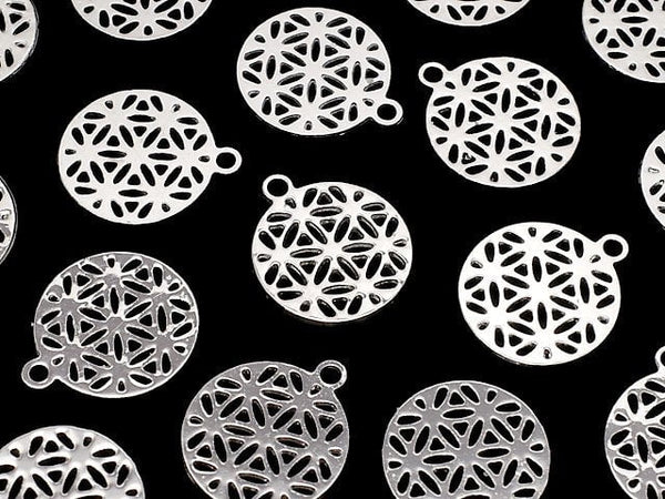 Metal parts Holy Charm [Flower of Life] 10mm Silver color 2pcs