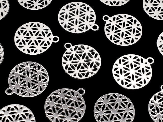 Metal parts Holy Charm [Flower of Life] 10mm Silver color 2pcs