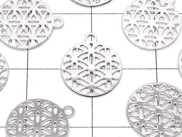 Metal parts Holy Charm [Flower of Life] 10mm Silver color 2pcs