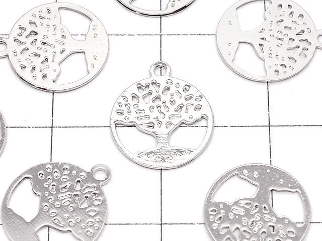 Metal parts Holy Charm [Tree of Life] 10mm Silver color 2pcs