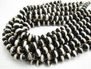 Line Carved Black Agate Round 10mm 1strand beads (aprx.15inch / 37cm)