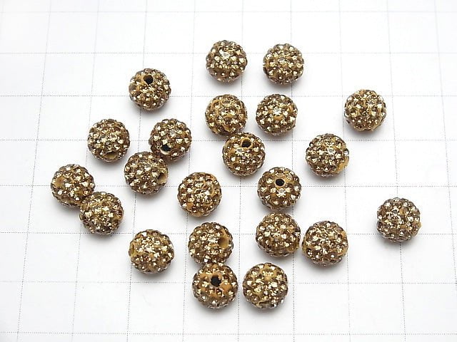 Rhinestone Ball Round 8mm [Gold] 10pcs