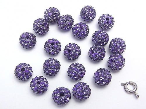 Rhinestone ball 8 mm [Amethyst] 10 pcs $4.79!