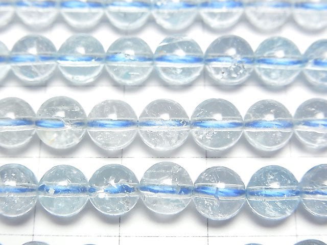 [Video] Sky Blue Topaz AAA- Round 6mm 1/4 or 1strand beads (aprx.15inch/38cm)