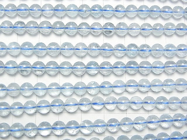 [Video] Sky blue Topaz AAA - Round 6 mm 1/4 or 1strand beads (aprx.15 inch / 38 cm)