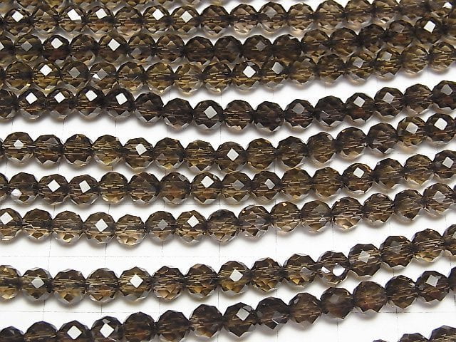 [Video] High Quality!  Smoky Quartz AAA 32Faceted Round 6mm half or 1strand beads (aprx.15inch/38cm)