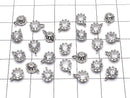 Metal Parts Charm 7x5x3mm Silver Color w / CZ 1pc