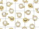 Metal Charm 7x5x3mm Gold with CZ 1pc