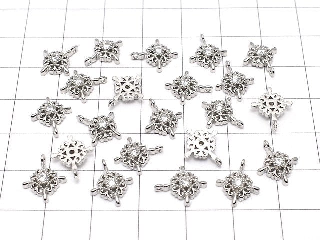 Metal Parts Charm 12 x 10 mm Cross Silver Color (with CZ) 2 pcs $2.79!