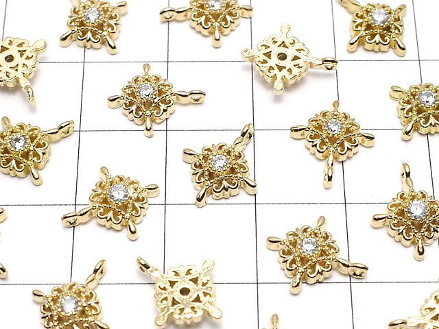 Metal Parts charm 12 x 10 mm cross gold color (with CZ) 2 pcs $2.79!