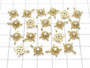Metal Charm, 12x10mm Cross, Gold Color (with CZ), 2 Pieces