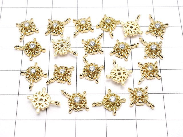 Metal Parts charm 12 x 10 mm cross gold color (with CZ) 2 pcs $2.79!