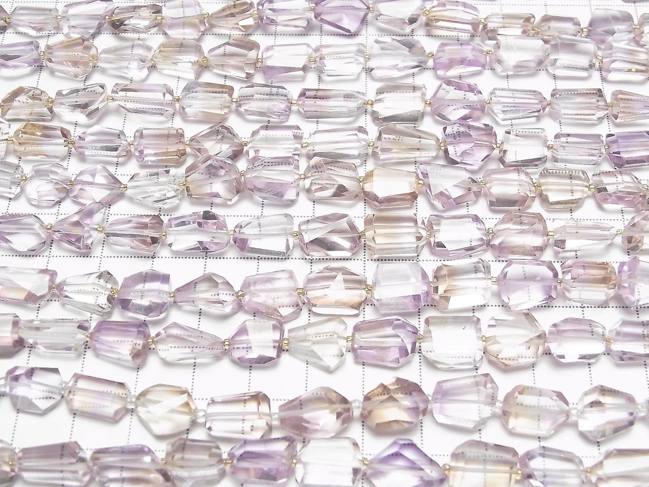 Perles 1 fil de pépites facettées d'Améthrine AAA de haute qualité (env. 7 pouces / 18 cm)
