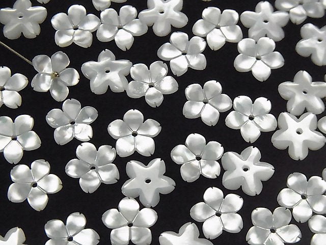 [Video] High quality White Shell (Silver-lip Oyster) AAA Flower [6 mm] [8 mm] [10 mm] [12 mm] [14 mm] Central hole!