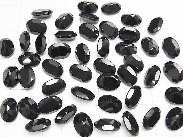 [Video]High Quality Black Spinel AAA Undrilled Oval Faceted 14x10mm 1pc