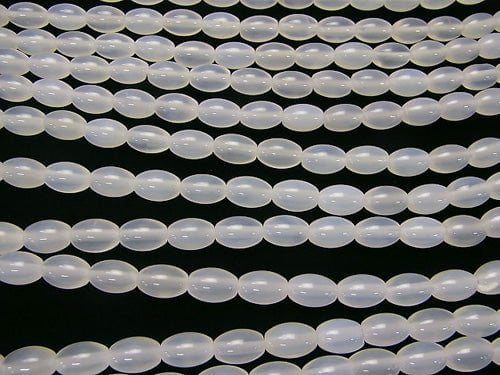 1strand $5.79! White Chalcedony Rice 9 x 6 x 6 mm 1strand beads (aprx.15 inch / 36 cm)