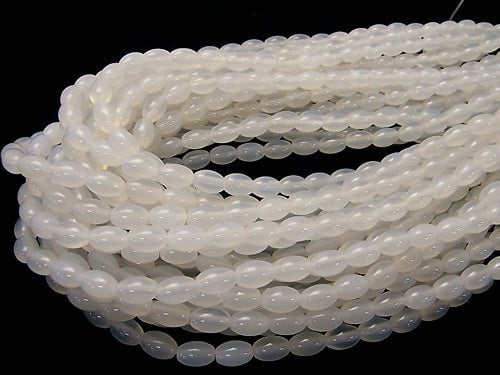 1strand $5.79! White Chalcedony Rice 9 x 6 x 6 mm 1strand beads (aprx.15 inch / 36 cm)