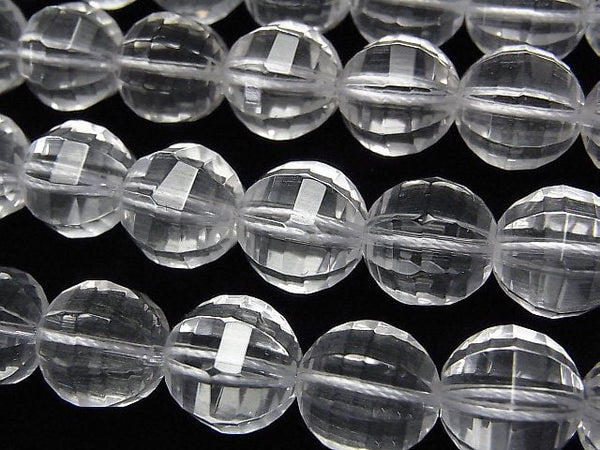 Crystal Quartz, Faceted Round Gemstone Beads