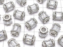 Metal Parts Rondelle (Tube) 11 x 9 x 9 mm Silver Color (with CZ) 1 pc $4.79!