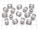 Metal Parts Rondelle (Tube) 11 x 9 x 9 mm Silver Color (with CZ) 1 pc $4.79!