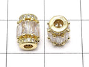 Metal Parts Rondelle (Tube) 9 x 7 x 7 mm Gold Color (with CZ) 1 pc $3.79!