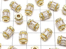 Metal Parts Rondelle (Tube) 9 x 7 x 7 mm Gold Color (with CZ) 1 pc $3.79!