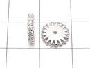 Metal Parts Rondelle 9 x 9 x 2 mm Silver Color (with CZ) 2 pcs $3.39!