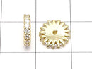 Metal Parts Rondelle 9 x 9 x 2 mm Gold Color (with CZ) 2 pcs $3.39!