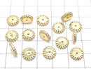 Metal Parts Rondelle 9 x 9 x 2 mm Gold Color (with CZ) 2 pcs $3.39!
