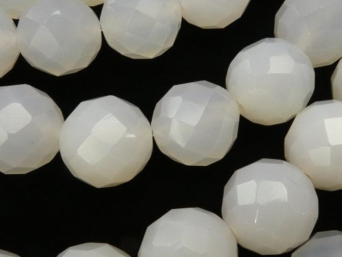 Chalcedony, Faceted Round Gemstone Beads