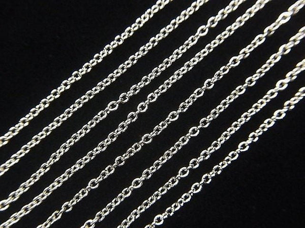 Silver925 Cable Chain 1.1mm Rhodium Plated 10cm