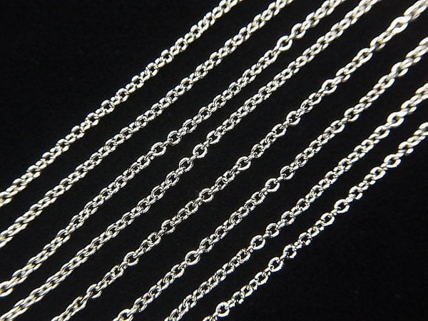 Silver925 Cable Chain 1.1mm Rhodium Plated 10cm