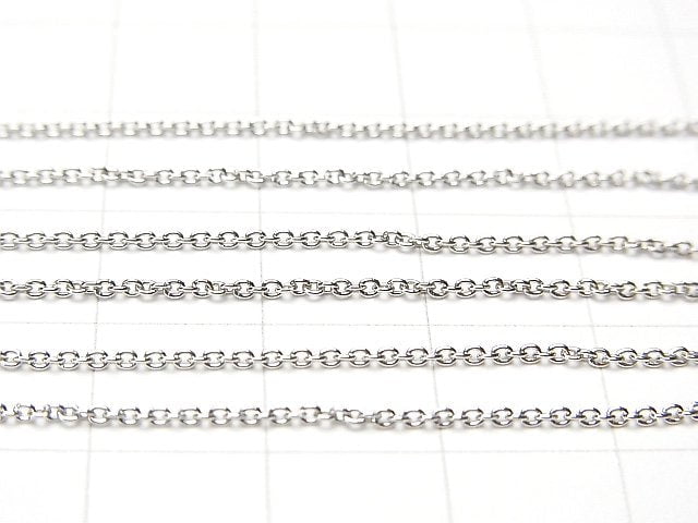 Silver925 Cable Chain 1.1mm Rhodium Plated 10cm