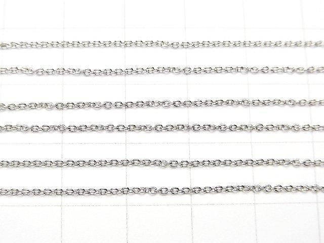 Silver 925 Cable Chain 1.1mm Rhodium Plated 10cm