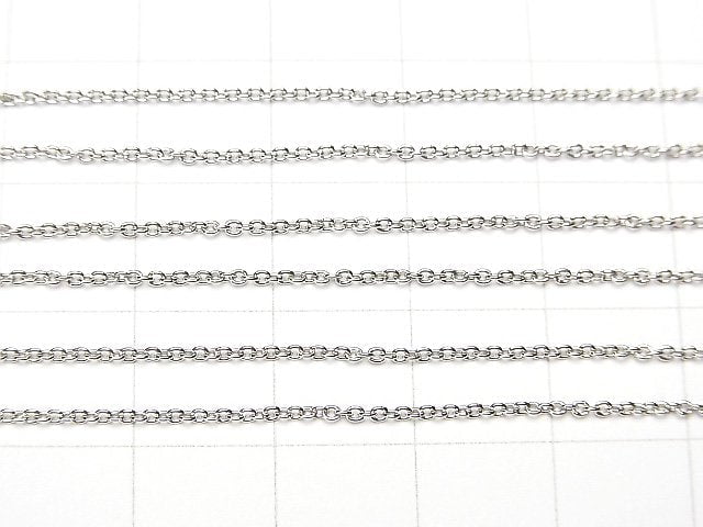 Silver925 Cable Chain 1.1mm Rhodium Plated 10cm