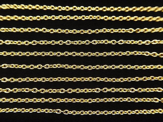 Silver925 Cable Chain 1.1mm 18KGP 10cm