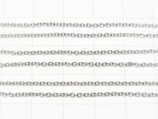 Silver925 Cable Chain 1.3mm Rhodium Plated 10cm