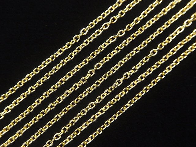 Silver925 Cable Chain 1.3mm 18KGP 10cm