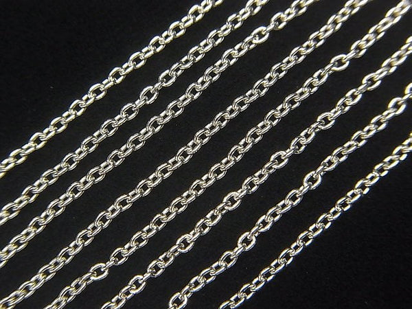 Silver925 Cable Chain 1.5mm Rhodium Plated 10cm