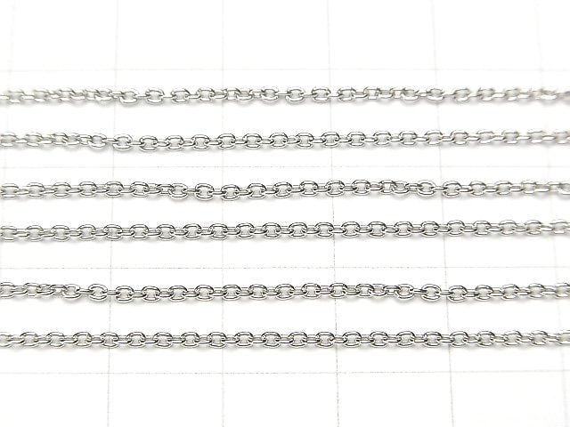 Silver925 Cable Chain 1.5mm Rhodium Plated 10cm