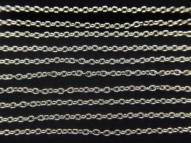 Silver925 Cable Chain 1.5mm Rhodium Plated 10cm